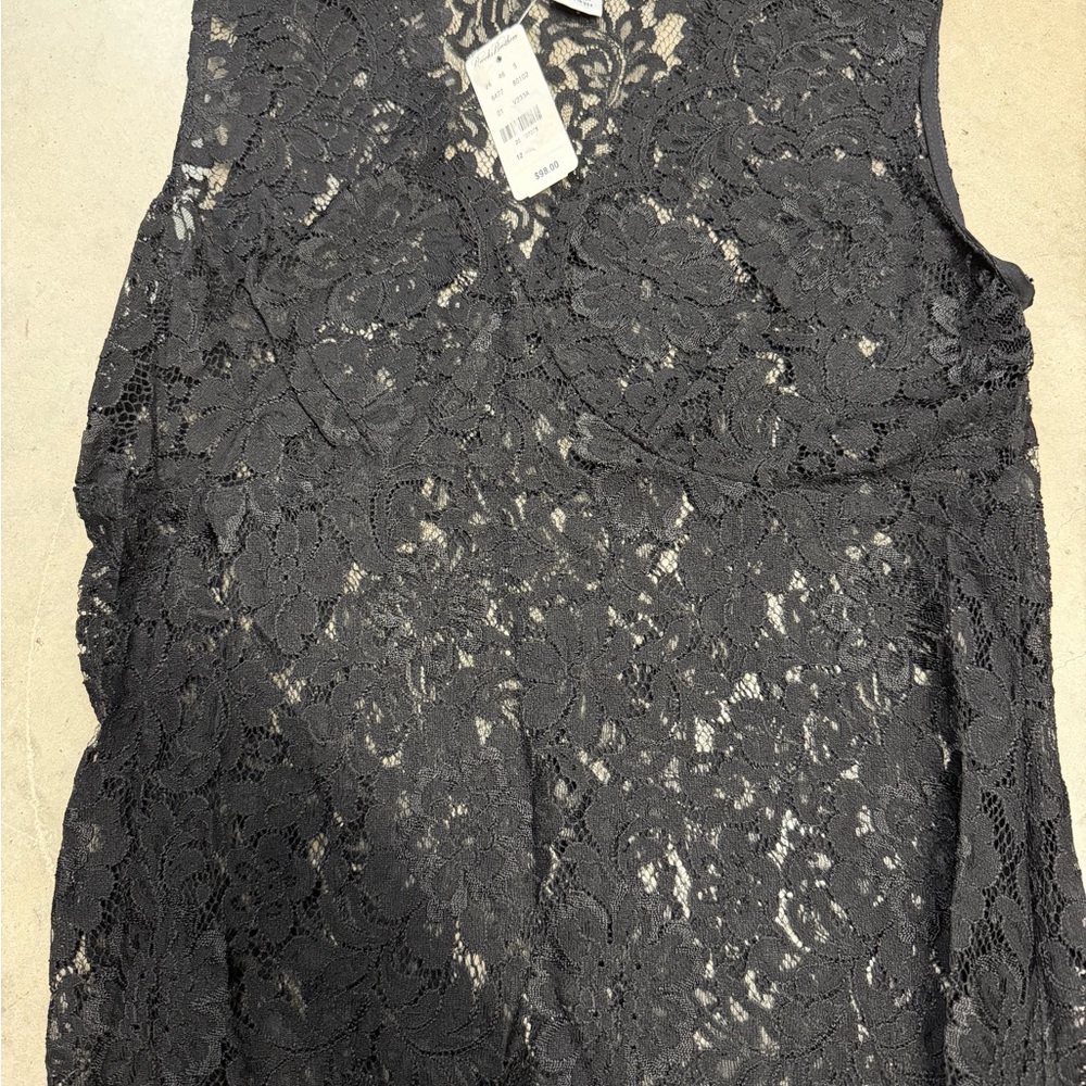 Brooks Brothers Black Lace Top